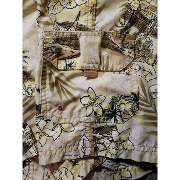 Sand N Sun Lined Swim Suit Board Shorts Mens XL Up to 48" Waist Yellow Tropical - Picture 2 of 10